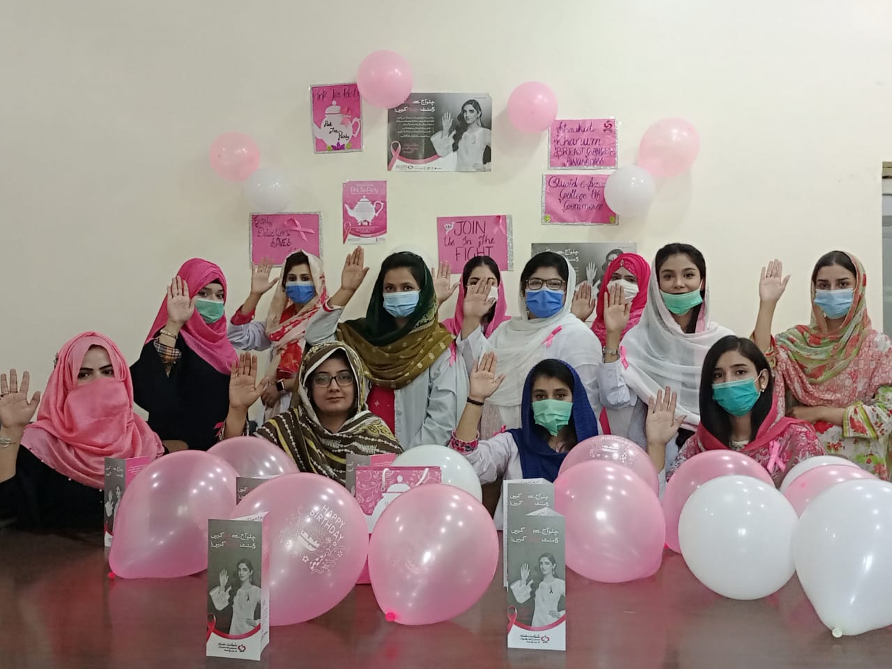 Group photo of Ayesha Sami Latif, Assistant Professor, with the participants of Pink Tea Party